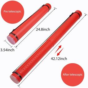img 3 attached to 📦 DEWEL Red-Medium Size Document Poster Tube for Blueprints, Prints, Posters, Targets, Artworks, and Drawings - Water and Light Resistant Telescoping Storage Tube with Clear ID Card Cap
