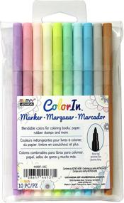 img 1 attached to 🖌️ Набор маркеров UCHIDA Pastel Colors Fine Tip Marker Set - ColorIn, 10 штук