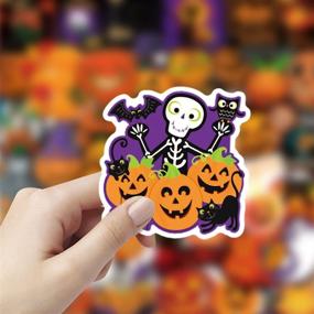 img 1 attached to 🎃 Spooky Fun: Halloween Stickers - 50 PCS Pumpkin Decals for Laptop, Water Bottles, Car & More!