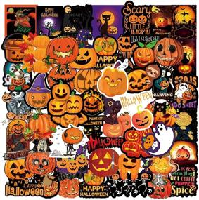 img 4 attached to 🎃 Spooky Fun: Halloween Stickers - 50 PCS Pumpkin Decals for Laptop, Water Bottles, Car & More!