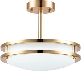 img 4 attached to 🔆 COTULIN Semi Flush Mount Ceiling Light - Modern Brass Fixture for Living Room, Bedroom, Kitchen, Dining Room - 12" Gold Ceiling Lamp - Enhance Home Decor with 2-Light GU24 Bulb Socket