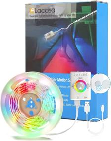 img 4 attached to 🌈 Lacasa Motion Sensor LED Strips: RGB & Warm White Night Light for Bedroom & Bathroom