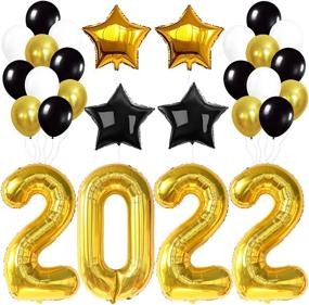 img 4 attached to 🎉 Ultimate Happy New Year Decorations 2022 Set - Gold 2022 Balloons, Large 40 Inch | Perfect New Years Eve Party Supplies & Graduation Décor!