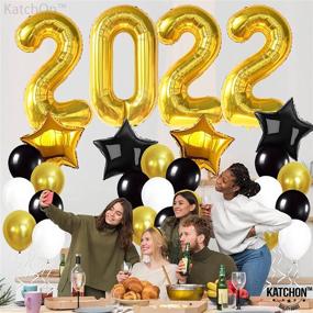 img 3 attached to 🎉 Ultimate Happy New Year Decorations 2022 Set - Gold 2022 Balloons, Large 40 Inch | Perfect New Years Eve Party Supplies & Graduation Décor!