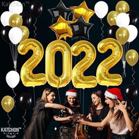 img 2 attached to 🎉 Ultimate Happy New Year Decorations 2022 Set - Gold 2022 Balloons, Large 40 Inch | Perfect New Years Eve Party Supplies & Graduation Décor!