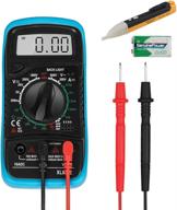 multipurpose digital multimeter with lcd voltage meter, ac/dc ohm volt amp and diode triode tester - electrical test kit (blue) with backlight lcd logo