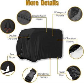 img 3 attached to 🏌️ HOMEYA Golf Cart Cover: Waterproof, Snowproof Protection for 4 Passenger Seats - Fits EZ GO, Club Car Precedent, Yamaha Drive - Easy-On with Rear Zipper - Up to 112 Inch