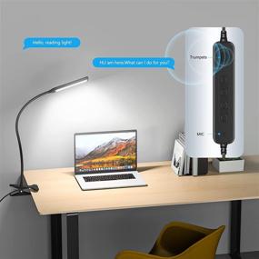 img 3 attached to 🔦 Voice Controlled LED Desk Lamp - Tasmor Smart USB Clip on Lights with Adjustable Color Temperature & Brightness, Eye-Caring Book Clamp Light for Headboard and Video Conference