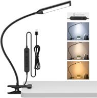 🔦 voice controlled led desk lamp - tasmor smart usb clip on lights with adjustable color temperature & brightness, eye-caring book clamp light for headboard and video conference логотип