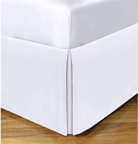 img 1 attached to 🛏️ Queen White Luxury Bed Skirt - 600TC Hotel Quality Tailored with Split Corner, 12" Drop Length, Made of 100% Egyptian Cotton for Optimal Comfort