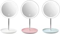 letronbema led makeup mirror: touch screen, adjustable color & angle, portable tabletop cosmetic mirror (white) 20.5x20.5x7cm logo