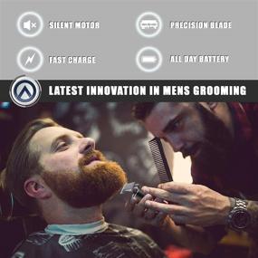 img 2 attached to 🧔 Arkam Beard Trimmer For Men: Cordless Hair Grooming Kit with Water-Resistant Design, 3 Attachments, Straight Razor & Brush – Fast Charging Electric Manscape Clippers