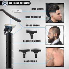 img 1 attached to 🧔 Arkam Beard Trimmer For Men: Cordless Hair Grooming Kit with Water-Resistant Design, 3 Attachments, Straight Razor & Brush – Fast Charging Electric Manscape Clippers