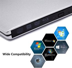 img 2 attached to Portable USB 3.0 External Blu-Ray DVD/BD/CD Drive: Ultra-Thin 3D Blu-ray Player/Writer/Burner for MacBook Pro Air, Apple Mac & More
