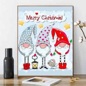 img 3 attached to 🎅 Набор для творчества "Kimily DIY Рождественские Гномы по номерам" - веселая акриловая живопись для взрослых и детей, включает все необходимое для создания праздничного шедевра с гномом-Сантой!