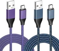 🔌 2-пакета 15ft нейлоновые оплетенные кабели micro usb 2.0 высокоскоростная передача данных с функцией зарядки для ps4 slim/pro, xbox one s/x, зарядка контроллера и кабель для игр логотип