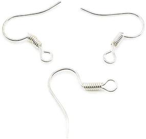 img 3 attached to 💫 PinCute 200 PCS Silver Earring Hooks: Hypo-allergenic Fish Ear Wires for DIY Earrings