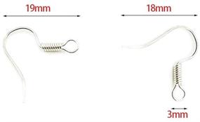 img 1 attached to 💫 PinCute 200 штук Серебряные застежки для сережек: Гипоаллергенные рыбьи проволоки для самодельных сережек.