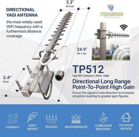 img 3 attached to 📶 High-Gain Outdoor Yagi WiFi Antenna 2.4GHz (15dBi) with Long Distance Range, Directional Signal (H:30° V:25°), Weatherproof Design, Wireless Network Pole Mount, N-Female Pigtail Connector - Tupavco TP512