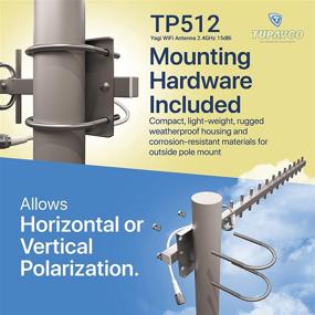 img 2 attached to 📶 High-Gain Outdoor Yagi WiFi Antenna 2.4GHz (15dBi) with Long Distance Range, Directional Signal (H:30° V:25°), Weatherproof Design, Wireless Network Pole Mount, N-Female Pigtail Connector - Tupavco TP512