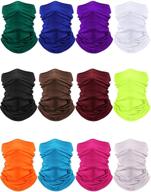 kids summer neck gaiters: 12-piece dust & sun protection face coverings with non-slip ice silk balaclava scarf logo