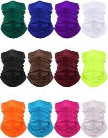 img 4 attached to Kids Summer Neck Gaiters: 12-Piece Dust & Sun Protection Face Coverings with Non-Slip Ice Silk Balaclava Scarf