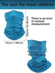 img 2 attached to Детские летние шарфы-трубы: 12-штук покрытие для лица с защитой от пыли и солнца на шнурках из ледяной шелковицы