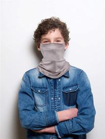img 3 attached to Детские летние шарфы-трубы: 12-штук покрытие для лица с защитой от пыли и солнца на шнурках из ледяной шелковицы
