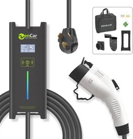 img 4 attached to 🔌 ZENCAR Level 2 Portable EV Charger | 16 Amp EVSE Home Electric Vehicle Charging Station with Cable and Plug Holder | Timing Delay | SAE J1722, 240V, 10A-16A, NEMA 10-30 Compatible