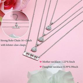 img 1 attached to Mother Daughter Jewelry Set: Heart Pendant Necklaces with Cubic Zirconia, Ideal Mother's Day & Birthday Gifts for Mom, Daughter, Women, Girls - UNGENT THEM