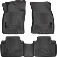 husky liners 98671 black weatherbeater floor liners for 2014-2019 nissan rogue: front & 2nd seat protection logo