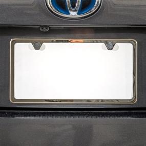 img 3 attached to Premium Slim Chrome Stainless Steel License Plate Frame: KA LEGEND T304, Two Hole, Mirror Finish, Front or Rear with Metal Screw Cap
