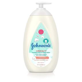 img 4 attached to 👶Лосьон для лица и тела для новорожденных Johnson's CottonTouch: гипоаллергенное увлажнение для кожи малыша.