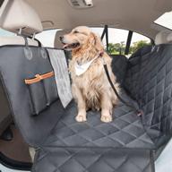 🐶 waterproof dog car seat cover with mesh window, pet seat belt included - back seat protector for cars, trucks, suvs, and jeep logo