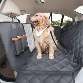 img 4 attached to 🐶 Waterproof Dog Car Seat Cover with Mesh Window, Pet Seat Belt included - Back Seat Protector for Cars, Trucks, SUVs, and Jeep