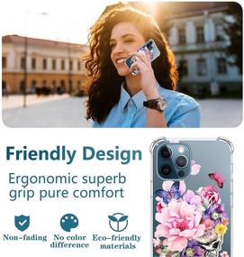 img 2 attached to iPhone 12 Pro Cute Flower Design Case with Glass Screen Protector - Slim Fit, Protective Transparent Cover for Girls and Women