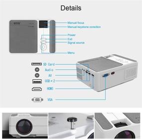 img 1 attached to 📽️ Smart Android 7.1 LCD Portable Wireless Bluetooth Projector for Home Cinema - 1080P Support, HDMI/USB/VGA/Audio/WiFi Sync, iPhone/Smartphone Compatibility, PC/DVD/TV Stick/PS5 Compatible