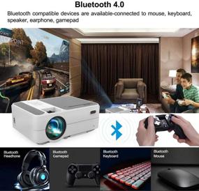 img 2 attached to 📽️ Smart Android 7.1 LCD Portable Wireless Bluetooth Projector for Home Cinema - 1080P Support, HDMI/USB/VGA/Audio/WiFi Sync, iPhone/Smartphone Compatibility, PC/DVD/TV Stick/PS5 Compatible