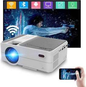 img 4 attached to 📽️ Smart Android 7.1 LCD Portable Wireless Bluetooth Projector for Home Cinema - 1080P Support, HDMI/USB/VGA/Audio/WiFi Sync, iPhone/Smartphone Compatibility, PC/DVD/TV Stick/PS5 Compatible