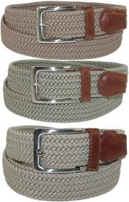 img 2 attached to Elastic Braided Stretch Silver Men's Belts - CTM Accessory Upgrade