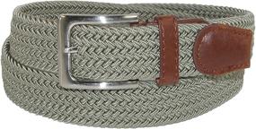 img 4 attached to Elastic Braided Stretch Silver Men's Belts - CTM Accessory Upgrade