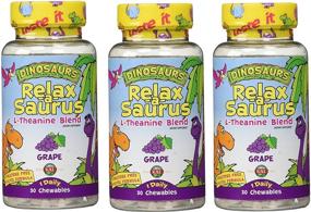 img 4 attached to 🍇 KAL Relax-a-Saurus Grape Chewables - Stress Support for Kids, L-Theanine Relaxation Blend - Sugar Free, 30 Servings (3 pk)