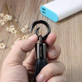 img 1 attached to 🔌 Leather Tassel Keychain Charger with Keyring