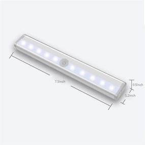 img 2 attached to 💡 3-Pack Motion Sensor 10 LED Closet Light - Under Cabinet Lighting Night Light Bar | Battery Operated Wireless Indoor LED Lights | Homelife LED Strip Lighting | Kitchen Cabinet Battery Powered Light Bar