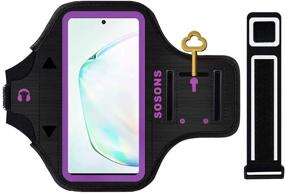 img 4 attached to Water Resistant Sports Gym Armband Case for Samsung Galaxy Phones - Fits Galaxy Note 8/9/10/10+, Galaxy S8/S9/S10/S20+ with Slim Cases