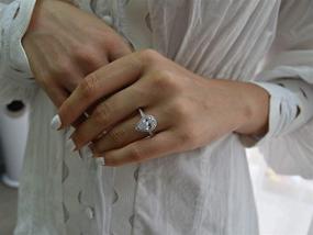 img 2 attached to Stunning Espere Platinum Plated Teardrop CZ Solitaire Engagement Ring in Multiple Sizes