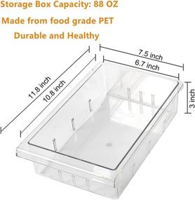 img 3 attached to 🧊 Shopwithgreen 2 Pack Refrigerator Organizer Bins - Pull-out Fridge Drawer with Handle, Storage Box with Divided Sections for 0.6'' Fridge Shelf