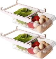 🧊 shopwithgreen 2 pack refrigerator organizer bins - pull-out fridge drawer with handle, storage box with divided sections for 0.6'' fridge shelf логотип