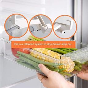 img 1 attached to 🧊 Shopwithgreen 2 Pack Refrigerator Organizer Bins - Pull-out Fridge Drawer with Handle, Storage Box with Divided Sections for 0.6'' Fridge Shelf