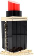 🖤 timeless elegance: women's acrylic black lipstick shape evening bags purses clutch - vintage banquet handbag logo